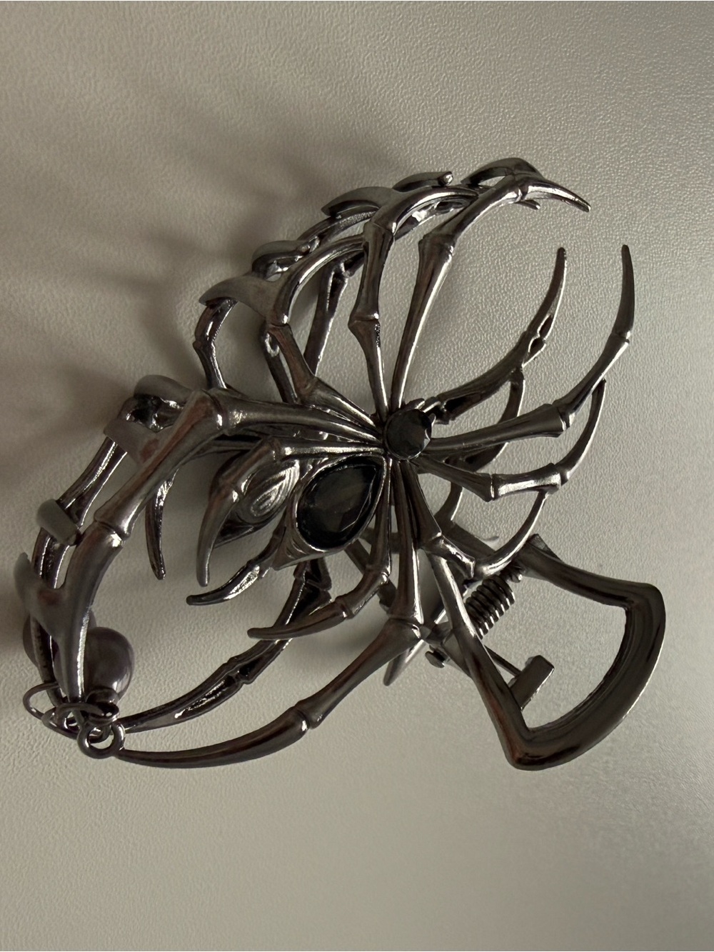 New Silver Spider Gothic Halloween Hair Claw Clip